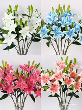 婚庆花手大百合 塑料假花胶花蝴蝶兰摆件婚礼堂装饰花