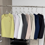 山系机能!撞色明线+四针六线!立体工艺速干男女长袖打底衫宽松T恤