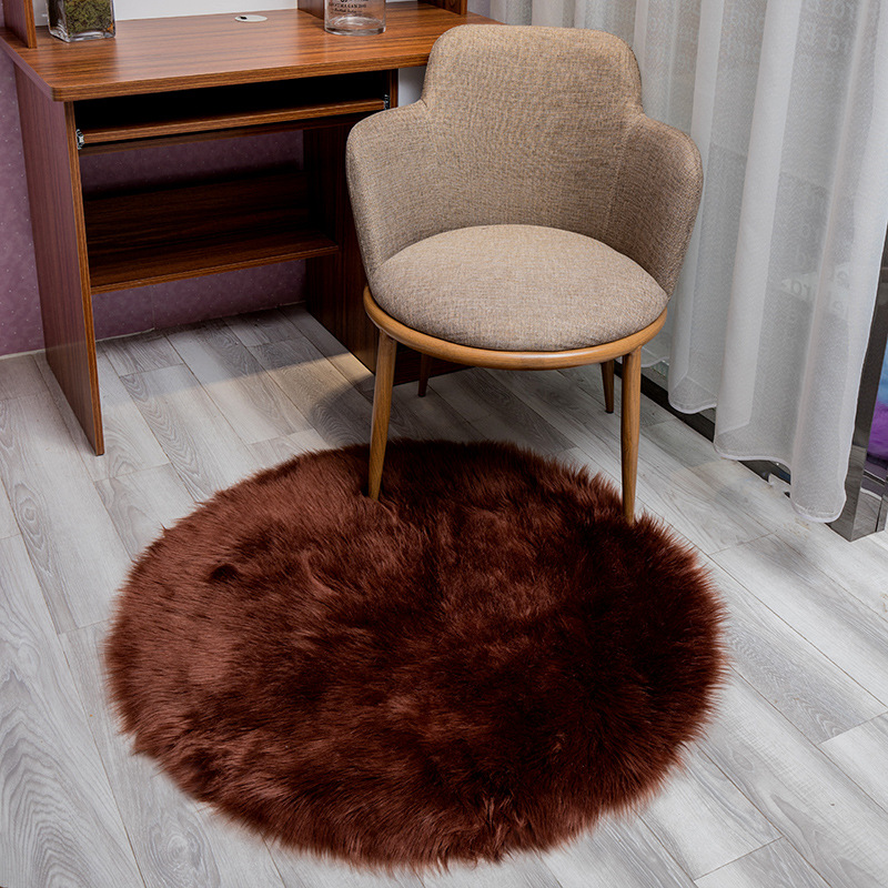 Alfombra de peluche larga dormitorio redondo chica silla mecedora silla de computadora mantas de lana nórdico alfombra de armario image 19