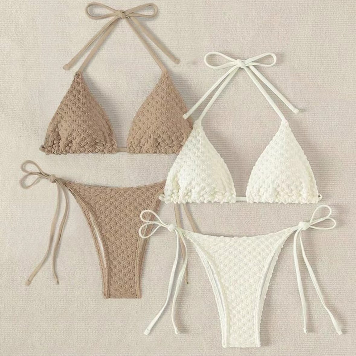 Women's Strapless Bikini Set Bandeau Top High-Cut Bottoms Solid Color Two-Piece Swimsuit for Pool Beach Vacation_voghion.com