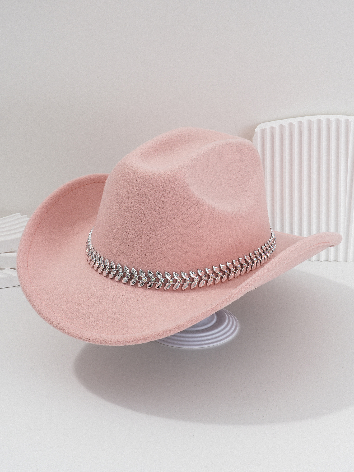Panama cowboyhatt med 3d-löv rhinestone bälte för fest_voghion.com