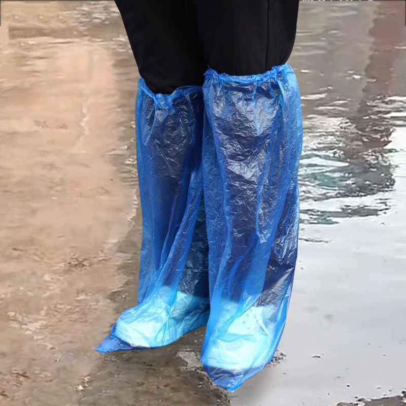 一次性雨鞋鞋套下雨天防水防滑透明塑料加厚耐磨脚套防雨高筒长筒|undefined