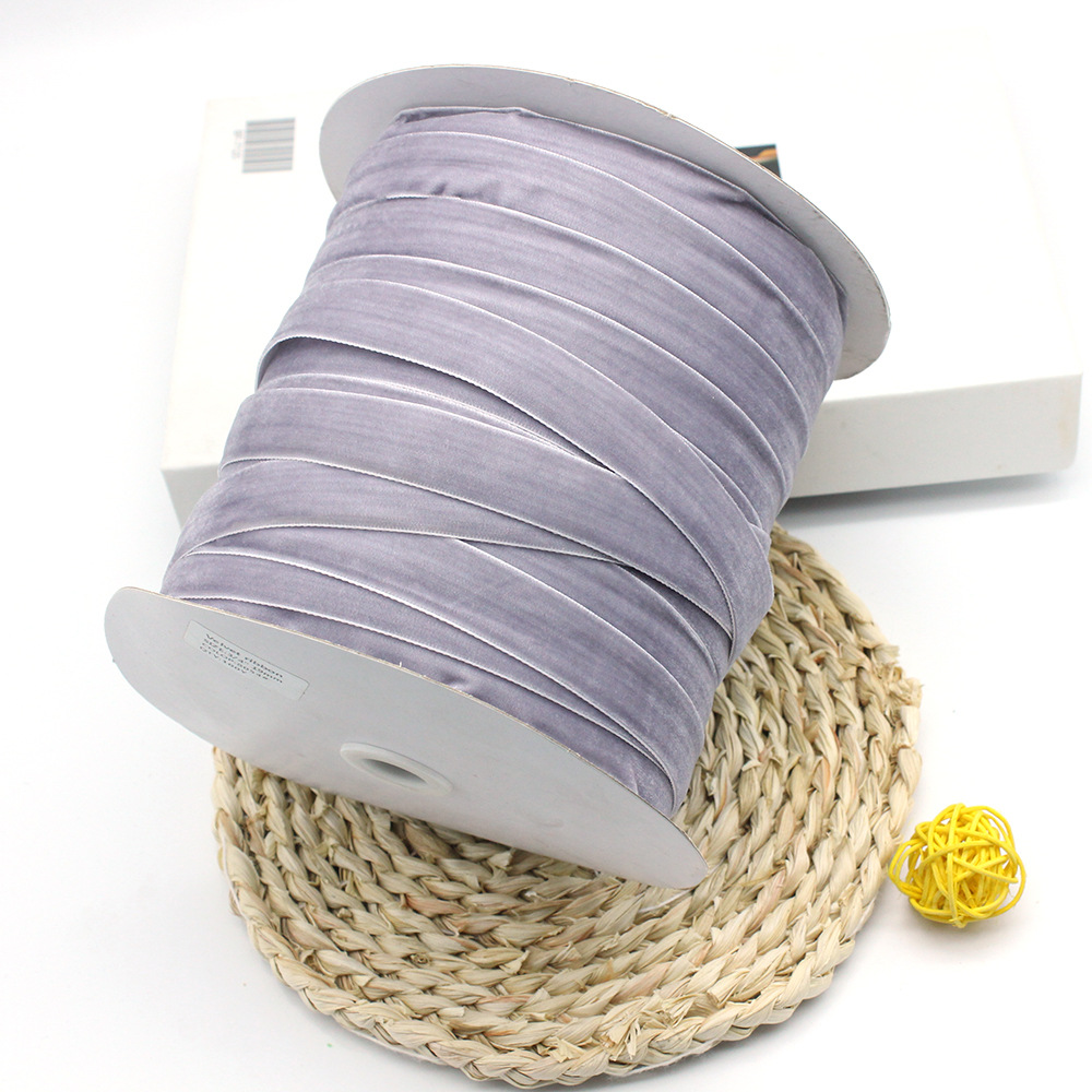 2cm unilateral banda de flocado ropa hecha a mano DIY accesorios, regalo de pastel embalaje de seda de terciopelo