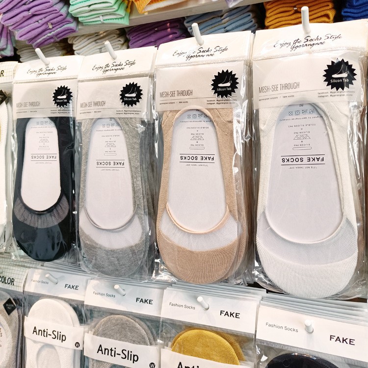 South Korea Dongdaemun socks boneless socks head thin cotton anti-stripping invisible socks spring and summer hollow glass Silk women's boat Socks
