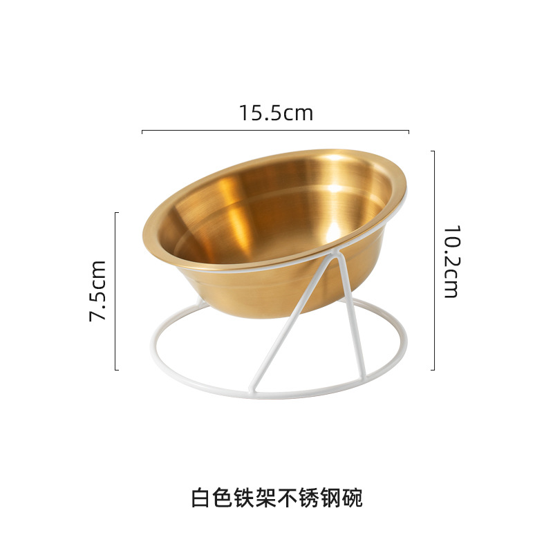 Oro de acero 304 solo tazón + Hierro blanco V rack solo