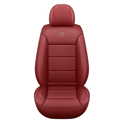 Leather Seat Cushions Five-Seater Car — Four Seasons Pad - single-seat-martha-red-five-seat-cushions-with-full-leather