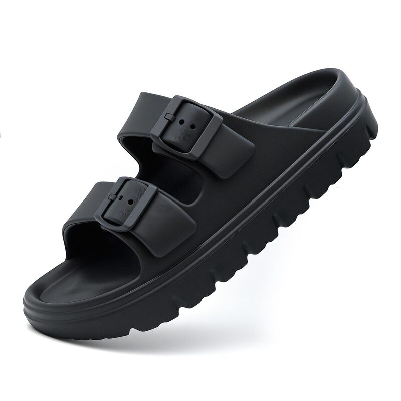 Women Adjustable Double Strap Sandals Waterproof Platform Slide Arch Support Non-Slip Recovery Slippers Beach Pool Outdoor