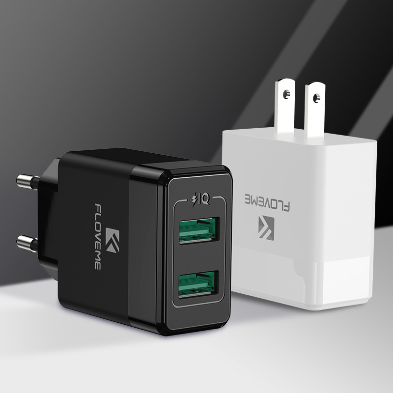 Chargeur mobile usb double port pour iphone 15 charge rapide_voghion.com