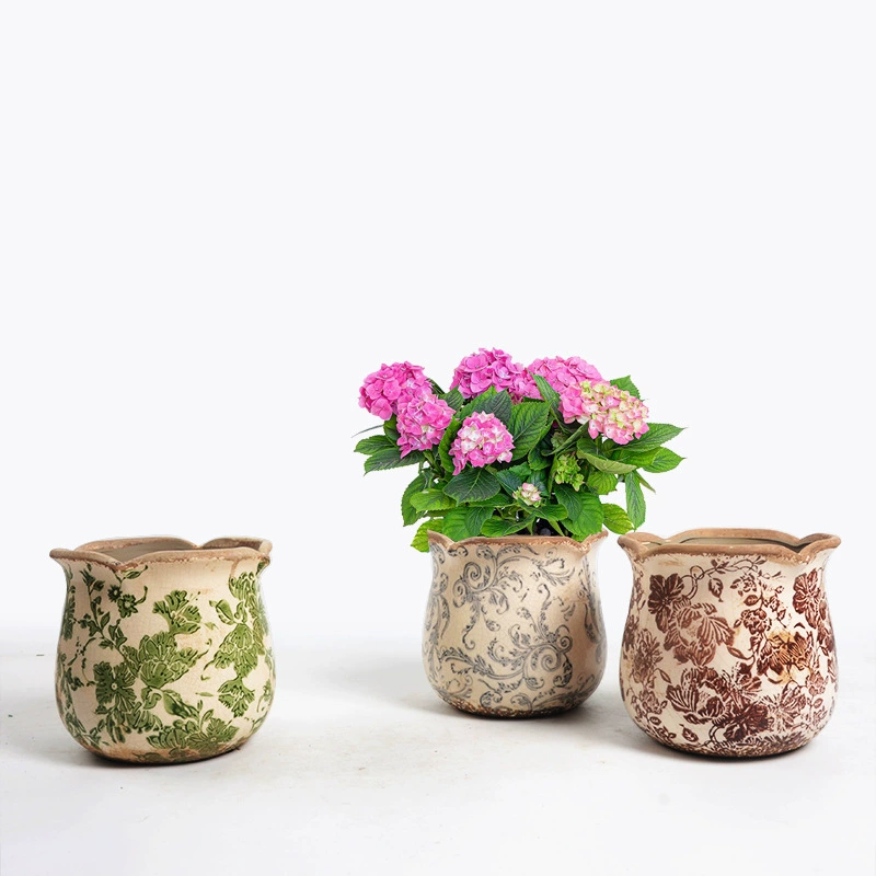 Корейская классическая ретро старая керамическая ваза цветочный горшок зеленый горшок для растений гончарный цветочный горшок синий и белый горшок классический домашний интерьер мягкая одежда