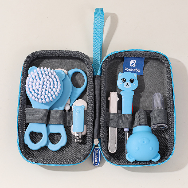 Kit de Cuidado para Bebé de Plástico y Acero al Carbono con Peine y Cepillo
