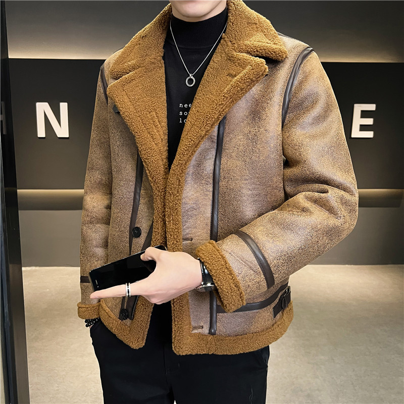 Men's Clothing Autumn and Winter Men's Fur Jacket Men's Coat Thickened Tops_voghion.com