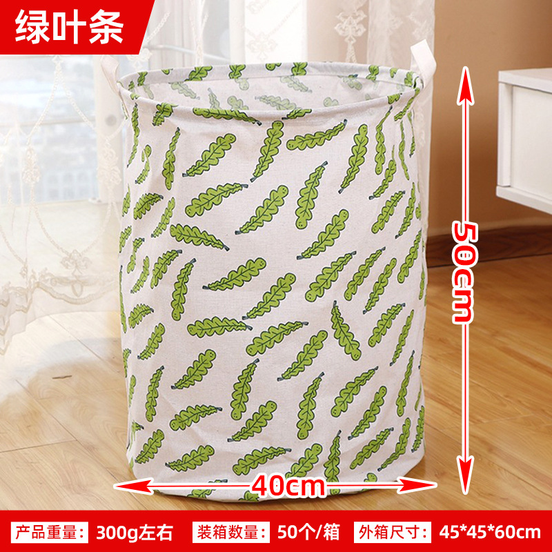 Posta gratuita casera gran cartón plegable tela algodón y lino juguetes caseros almacenamiento barril