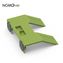 Aquarium Tortoise Tank with Slope for Avoiding Land Turtles, Plastic Pet Climbing Rack for Sunbathing and Cooling, Dual-Body Dual-Food Basin, Climbing Platform