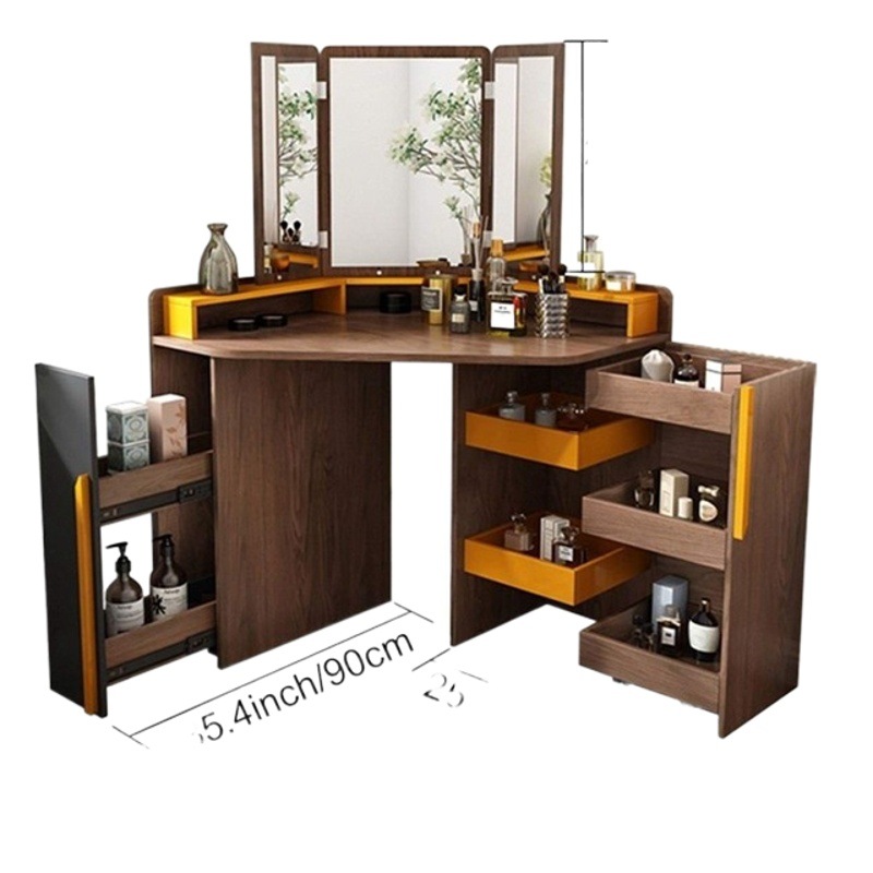 Esquina tocador dormitorio moderno simple multifuncional pequeño apartamento gabinete de almacenamiento pequeño triángulo mesa de tocador