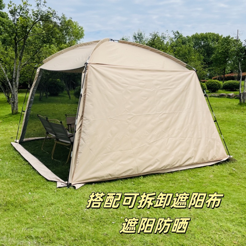 퍼걸러 3.2*3.2*높이 2.4m 싱글 헛 + 차양 천 1개