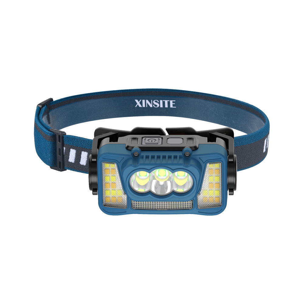 Faro al aire libre transfronterizo LED multifunción lámpara de pesca faro reflector impermeable aventura pesca linterna de luz fuerte