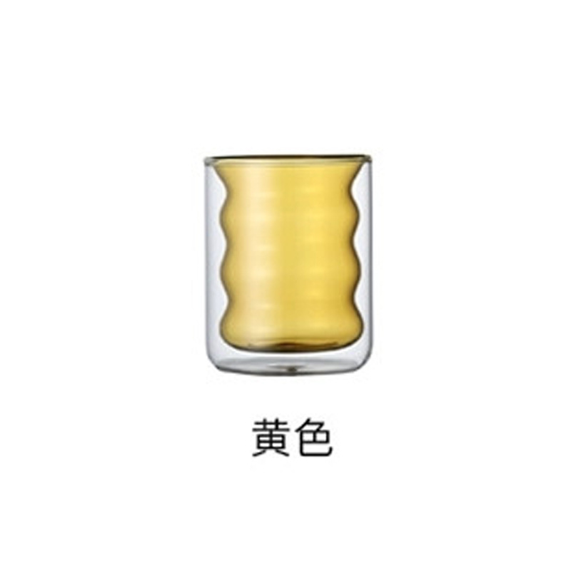 Doble capa leche desayuno taza espiral vidrio hogar color aislado taza de café creativo leche taza de jugo de té