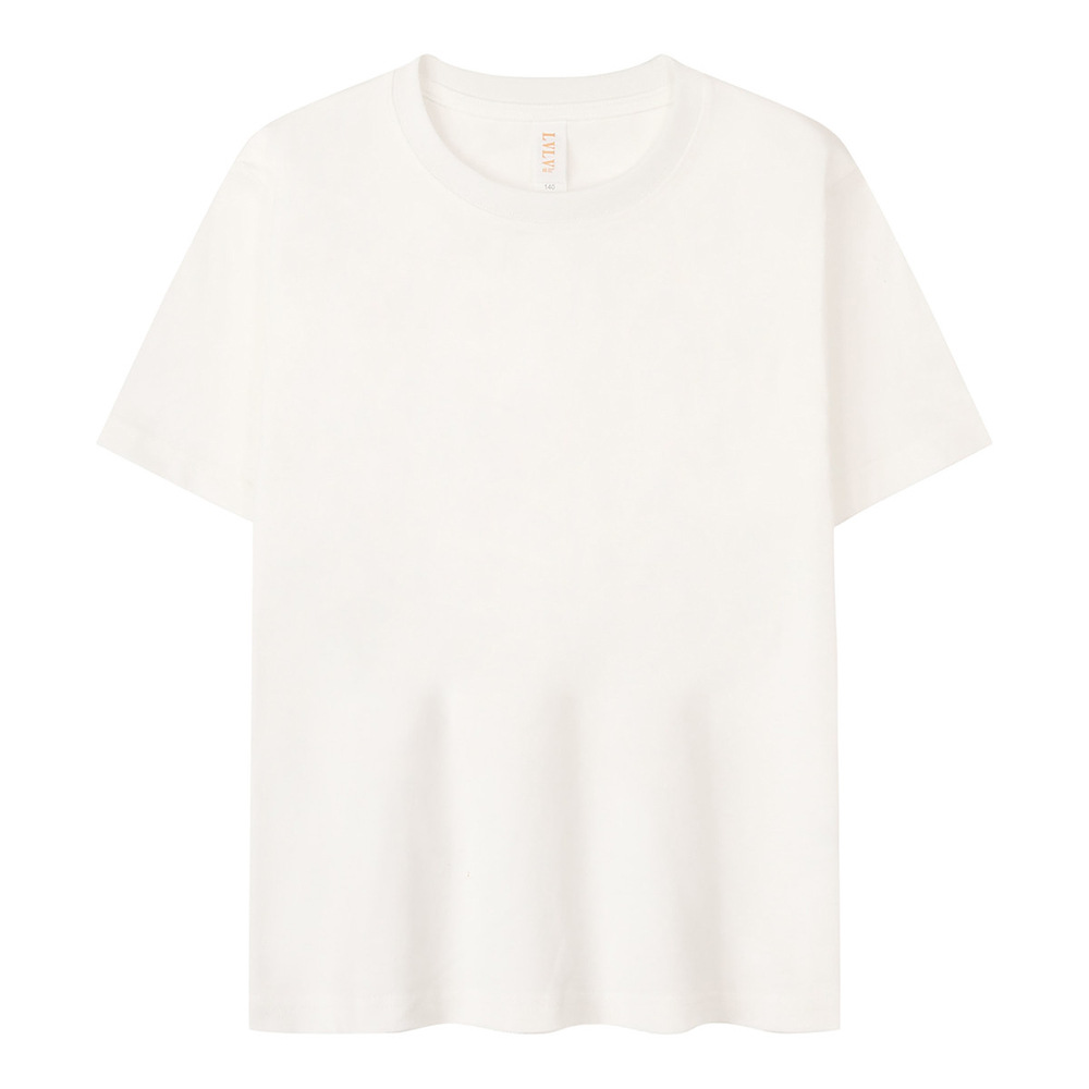 Ropa infantil de verano refrescante transpirable jardín de infantes de algodón cuello redondo manga corta personalizada camiseta de campamento de verano para niños logotipo personalizado