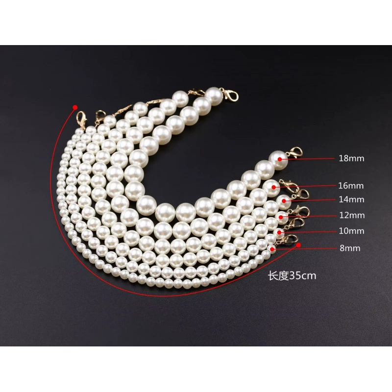 Chain from pearl, long bag accessory, shoulder bag, straps