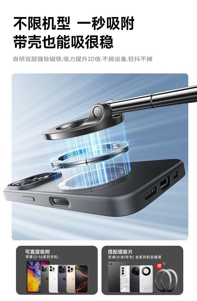 Magnetic car phone holder for navigation, dashboard mount with strong magnetic alloy, vacuum suction car mount