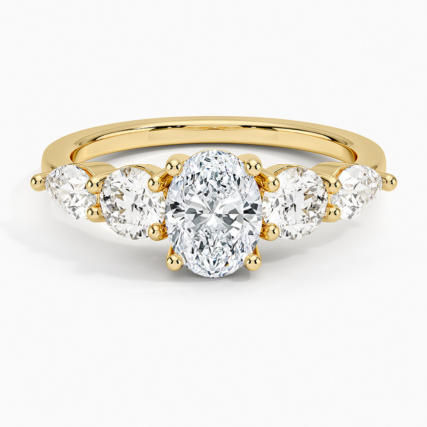 Fashion S925 Pure Silver Inlaid Moissanite 2 Carat With Certificate Oval Center Stone Ring Tarnish-Free