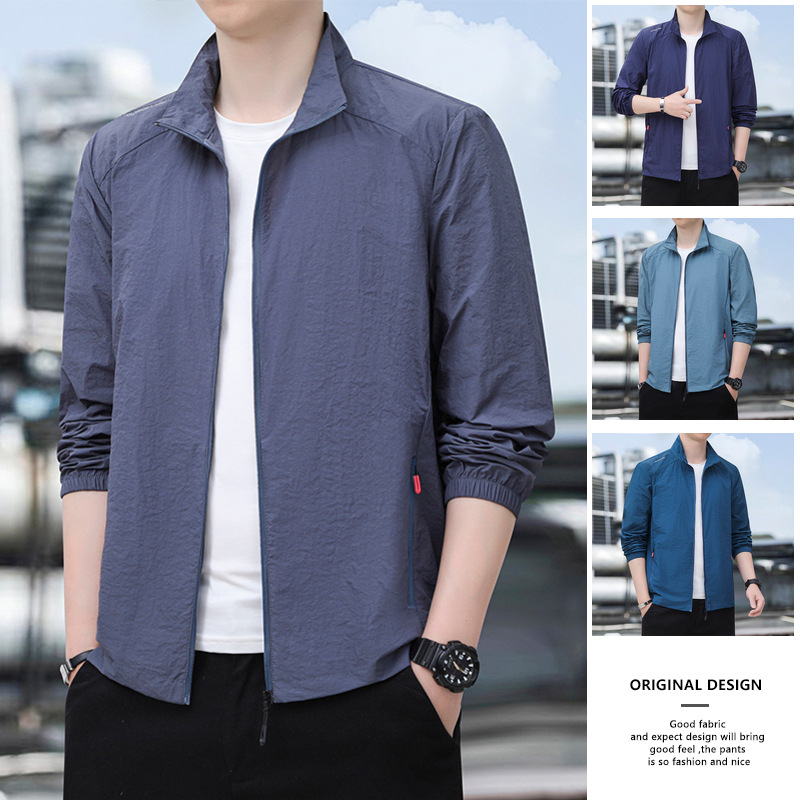 Ice Silk Sun Protection Clothing Men's Summer Ultra-thin Breathable Sun Protection Clothing Quick-drying UV Protection Outdoor Skin Fishing Clothing Jacket