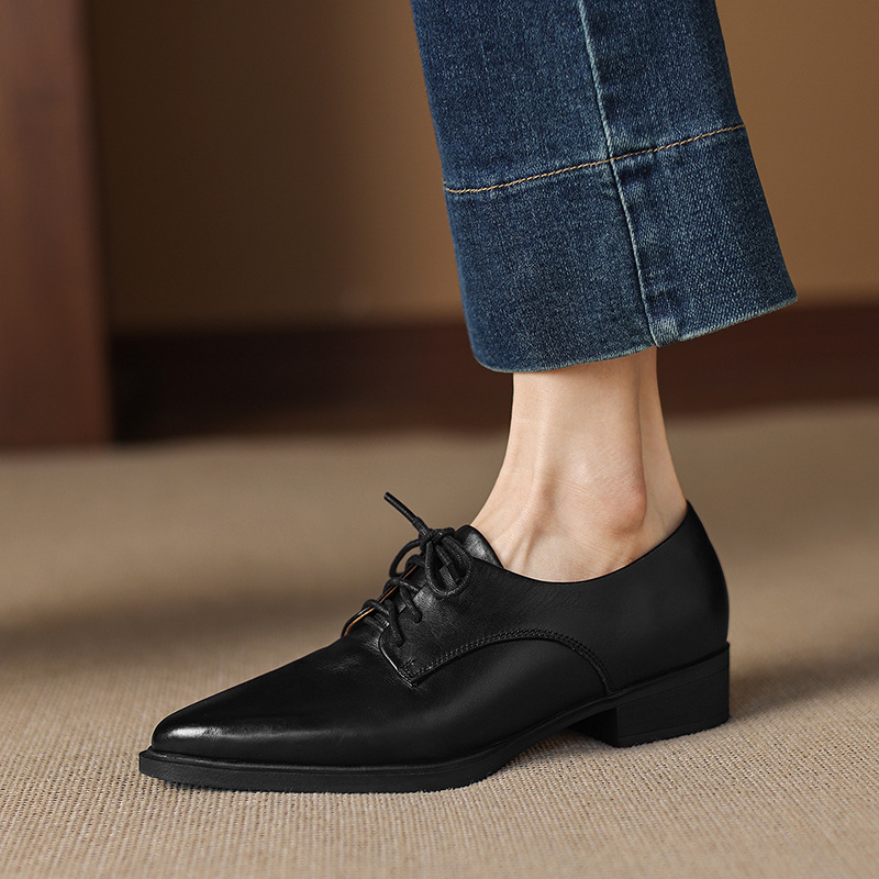 CHIKO Chrystal Pointy Toe Block Heels Oxfords Shoes