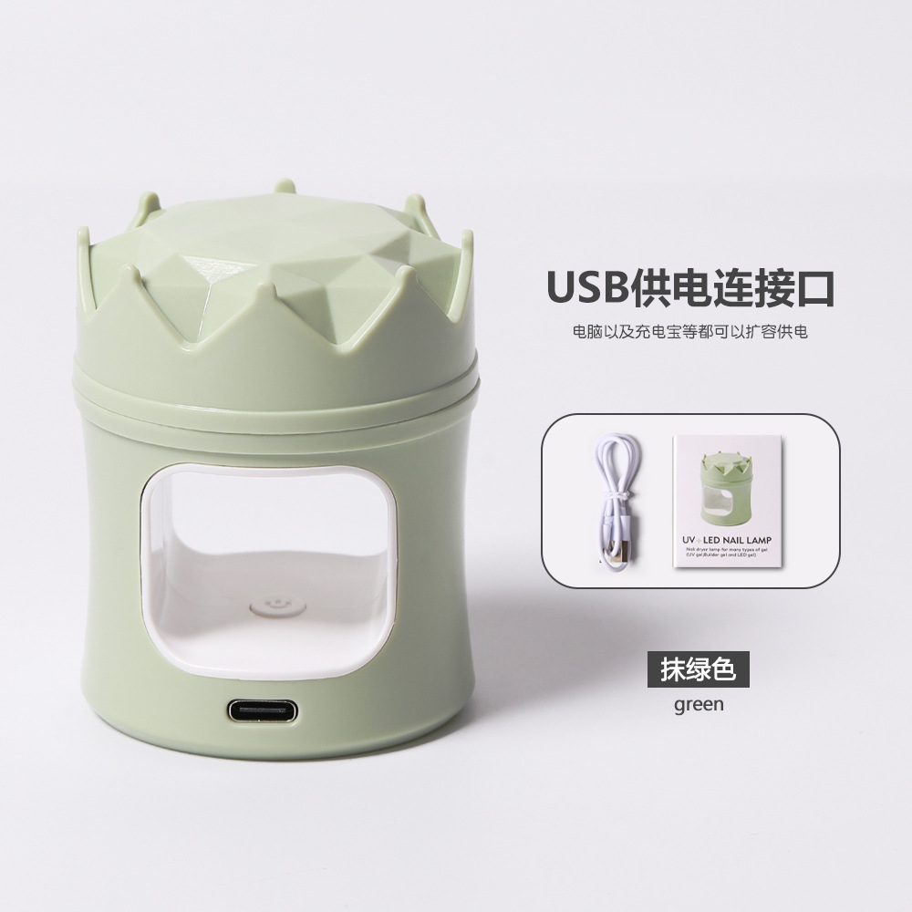 Lámpara de Uñas de Corona, Máquina de Fototerapia UV, Secado Rápido, Portátil de Mano para Esmalte y Gel