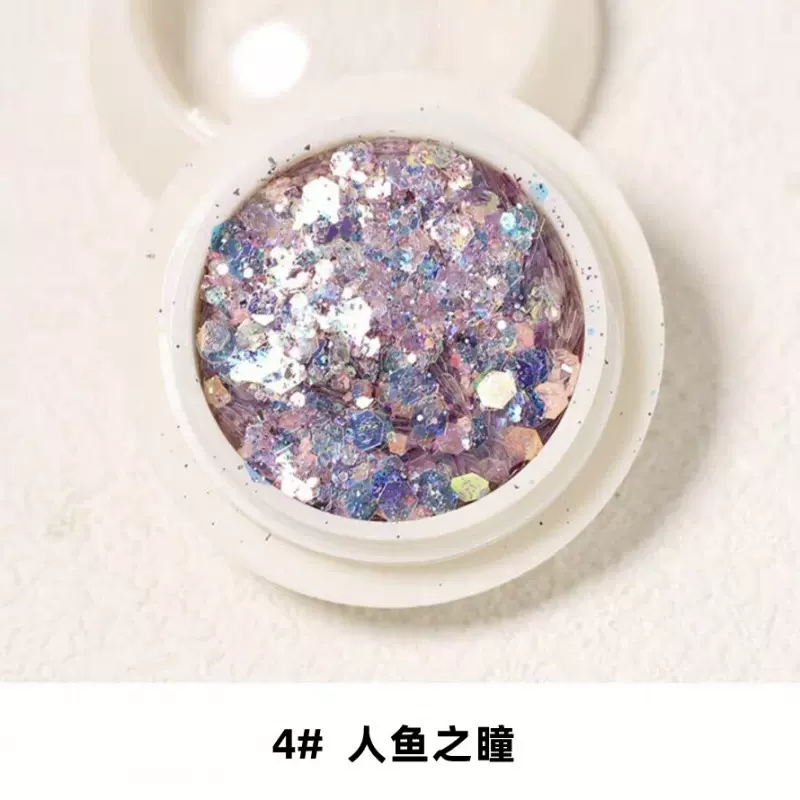 美甲亮片妖精之瞳眼妆亮片璀璨渐变韩国大亮片美甲闪粉韩国大亮片