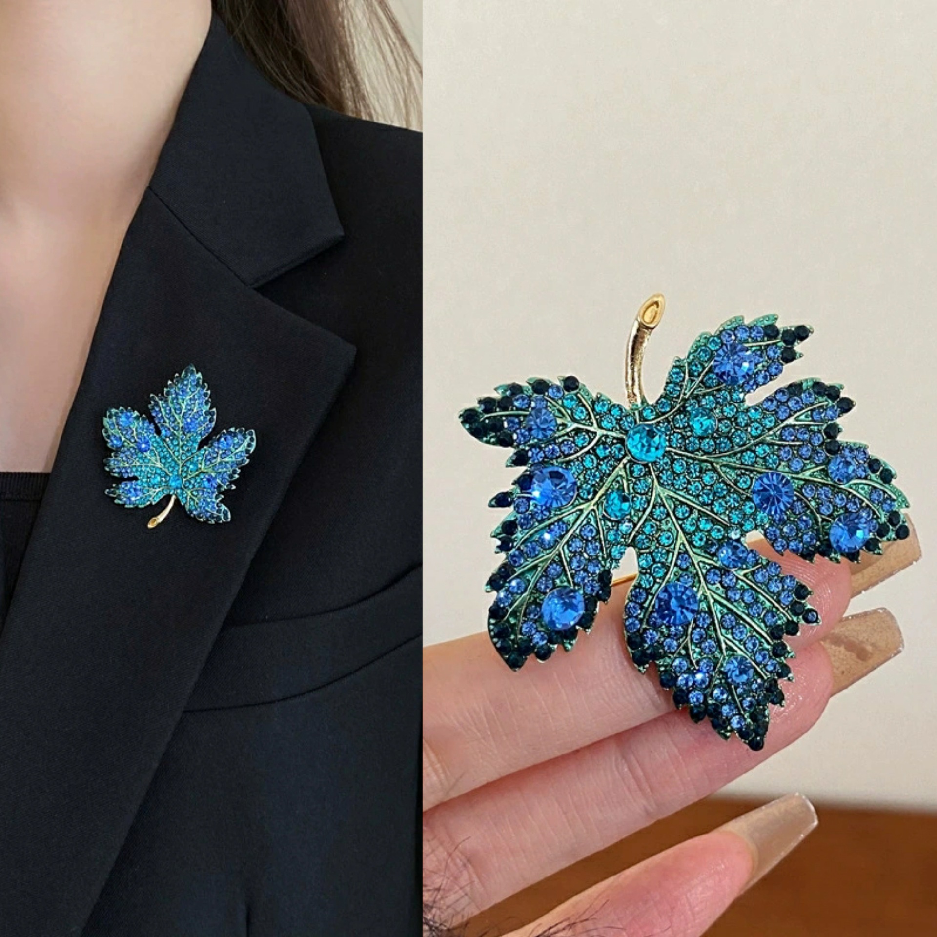 Ein Blatt weiß Herbst heißer Verkauf exquisite rote Ahornblatt Brosche Persönlichkeit Mode Blatt Brosche Herbst und Winter Zubehör Pin_voghion.com
