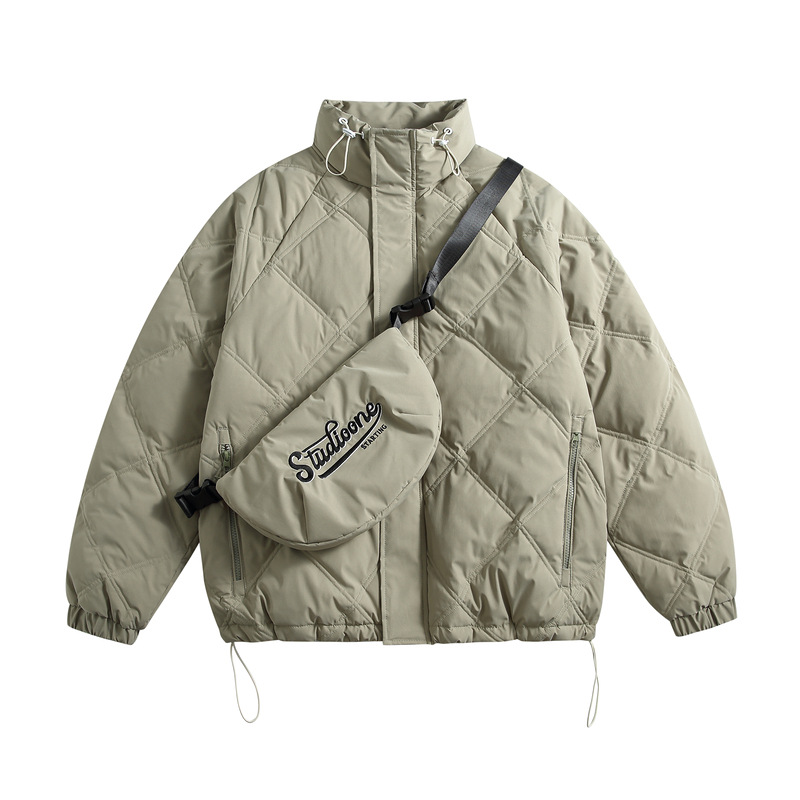 YPRS男装冬季90白鸭绒立领羽绒服男潮牌嘻哈挎包情侣加厚保暖外套