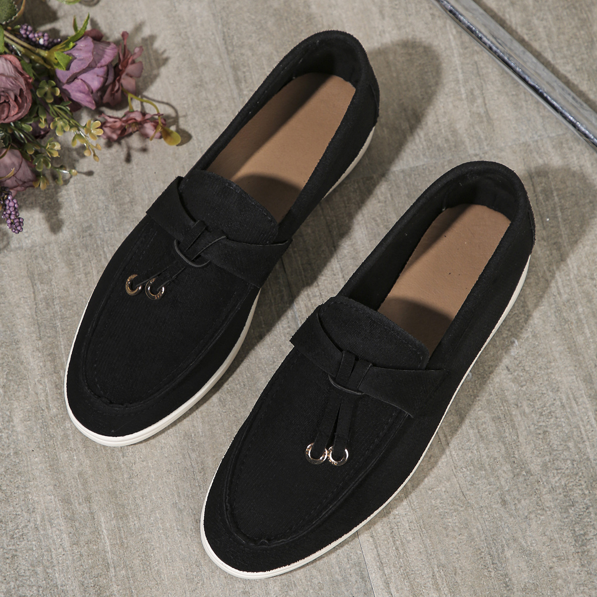 Women's Shoes suede flat soled large size low top single shoes _voghion.com