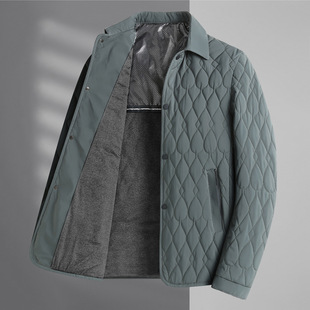 A generation of mulberry silk quilted cotton-padded jacket men's coat light business diamond shirt autumn and winter cotton-padded jacket