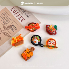 ミニ 3D 立体冷蔵庫マグネットかわいいロブスターピザパーソナライズされたクリエイティブ食品樹脂磁気装飾メモステッカー