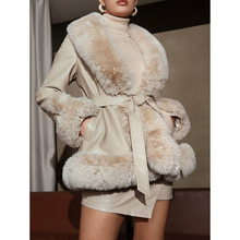 J 16348 PU fur collar leather coat PU Ƥ��ë��Ƥ�¿羳��