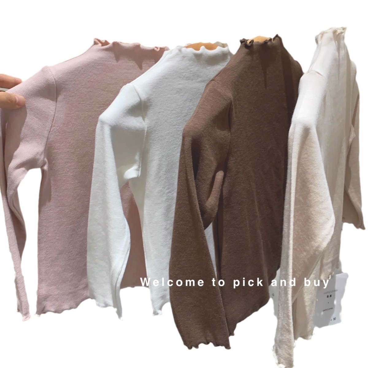 Otoño y invierno camiseta de cuello medio de camiseta de terciopelo caliente con camiseta superior T-compatible con chicas coreanas de manga larga con hormigueo