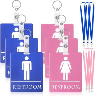 Export Model with Key Chain Pvc Blue Pink Classroom Bathroom Pass