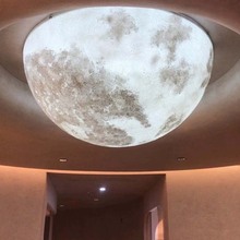 月球吸顶灯客厅卧室星球灯工程创意纹理陨坑灯半圆球形月亮灯凹凸