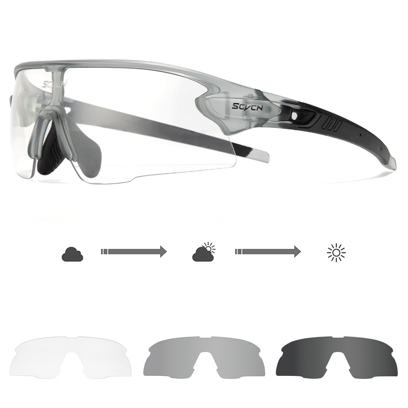 Gafas Fotocromáticas de Ciclismo Cortavientos Apto para Miopía, Marco Completo en TR90, para Bicicleta de Montaña