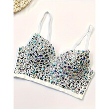 I 73060 AB Crystal Deep V Tube Top ���Ĩ�� �W���羳