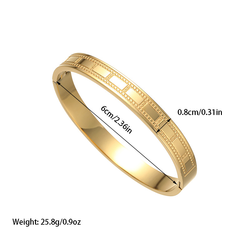 1 Piece Quantity Simple Style Classic Style Geometric Titanium Steel Bangle In Bulk