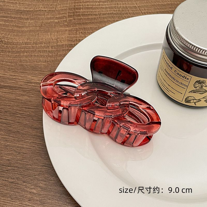 Milk Brown horquilla grande hacia atrás cabeza clip de pelo tocado de las mujeres principios de primavera de alto grado updo tiburón horquilla