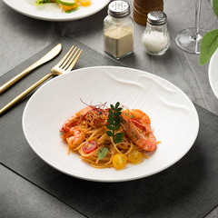 Creative Western cuisine plate, household high-end deep plate, simple pasta plate, restaurant Instagram style plate, hotel ceramic tableware