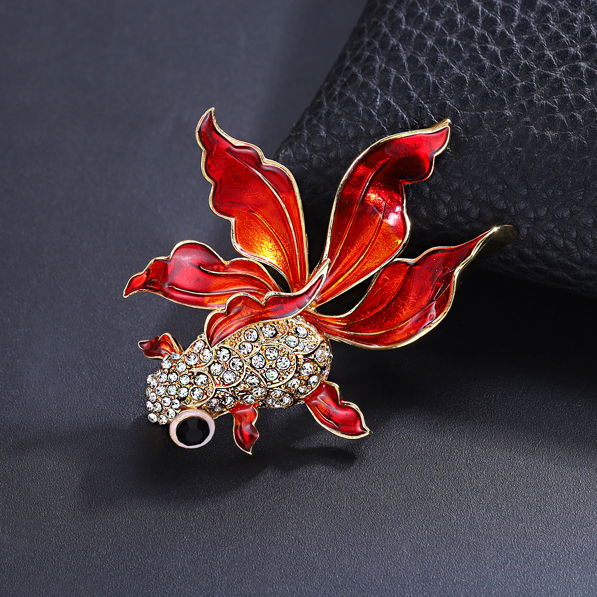 Guofeng Koi broche temperamento lujoso abrigo accesorios de ropa aleación broche goteo azul abrigo de carpa flor de pecho