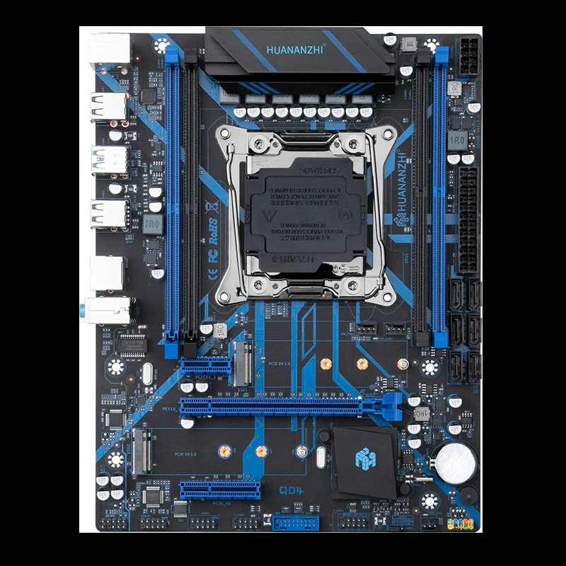 Материнская плата HUANANZHI X99-QD4, LGA2011-3, 4×DDR4, 3×M.2 NVMe/Wi‑Fi поддержка