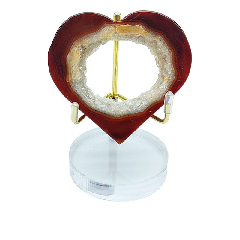 Soporte de etiqueta mineral transparente de acrílico redondo Soporte de exhibición de muestras de minerales de piedra cruda de cristal Soporte de caballete de base de brújula