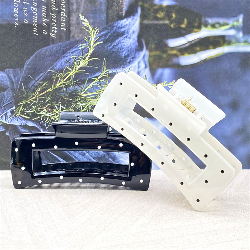 Clip de punto de onda blanco lindo japonés, moda, horquilla grande, horquilla de todo fósforo, pinza de tiburón para niña, accesorios para el cabello