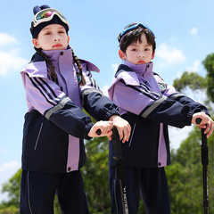 小学生ジャケット、学生服、スリーインワン取り外し可能な子供用スポーツクラス制服、3点セット、紫色の幼稚園制服