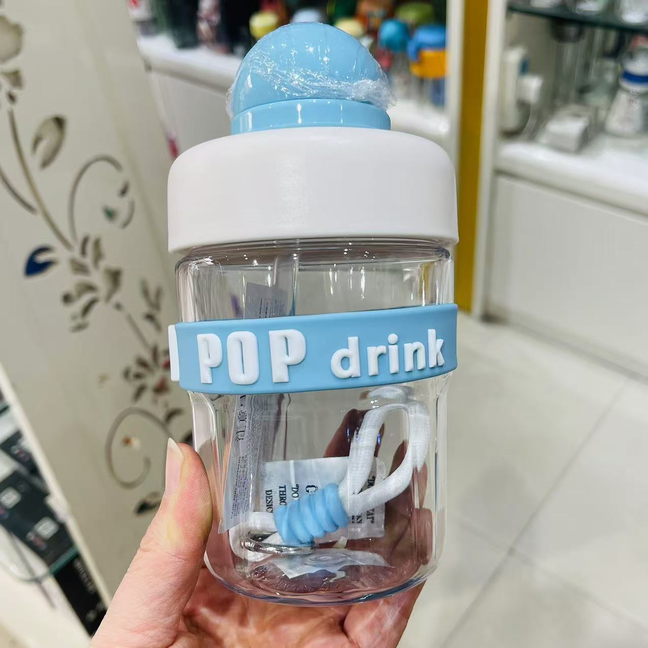 Jin Shixin estudiantes portátiles de gran capacidad de verano hervidor de agua taza de café 550ml taza de cuerda taza de grasa