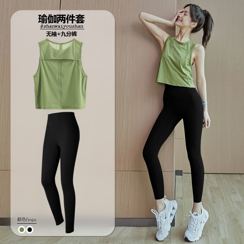 Chaleco de yoga ligero para mujeres de velocidad deportiva secas corta camiseta de malla sin mangas camiseta suelta comercio exterior